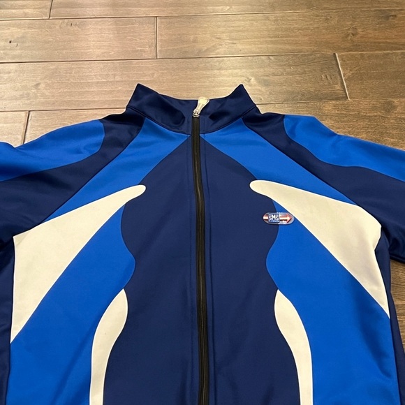 SMS Santini Mens Blue White Full Zip Cycling Jersey Size 4XL 56. - Picture 2 of 10